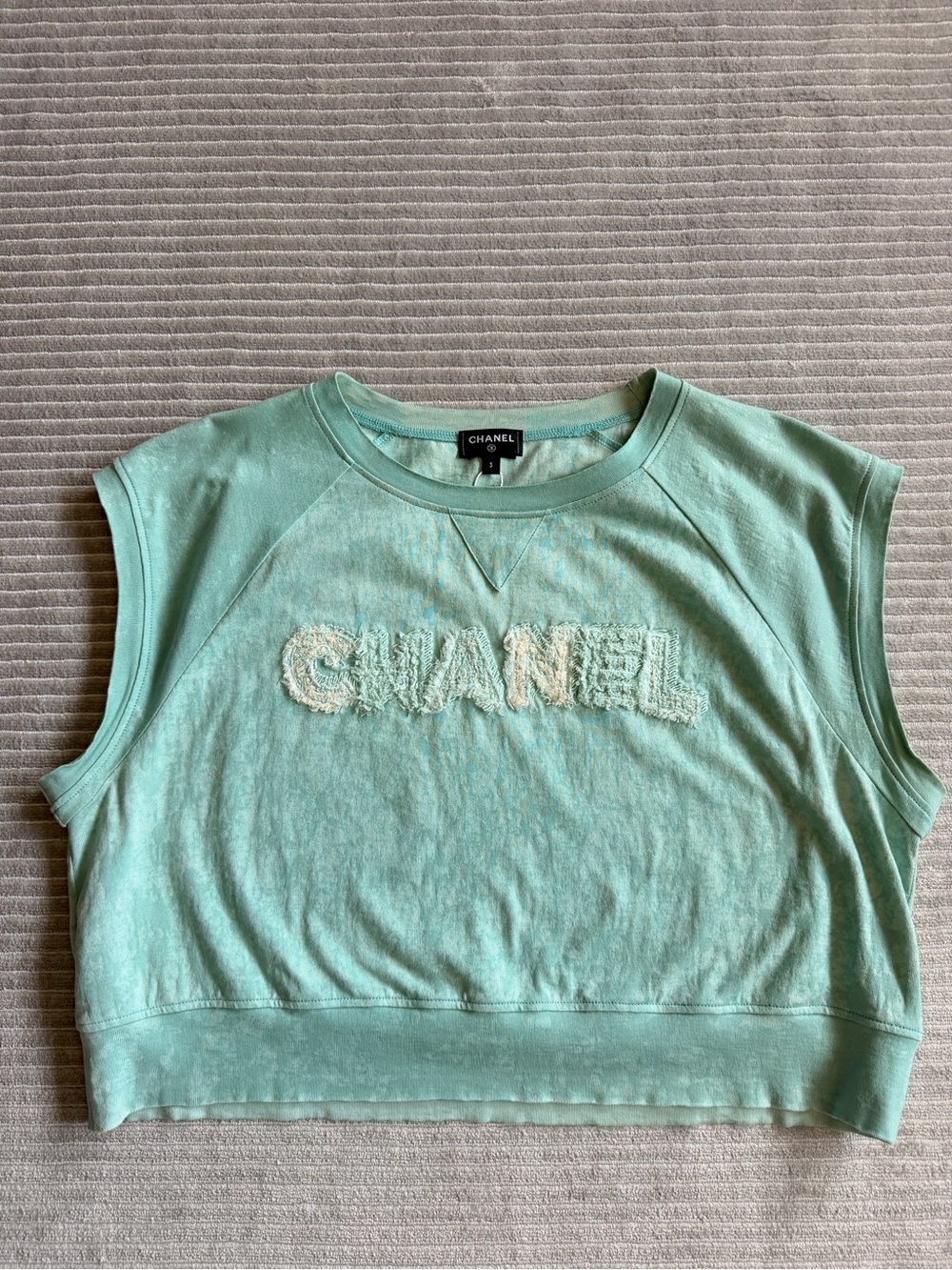 Chanel Mint Green Women's Jersey  Top - Size S